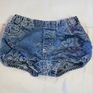 Denim Floral Toddler Shorts/Bloomers